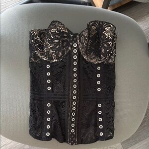 Victoria's Secret Black Lace Bustier Top